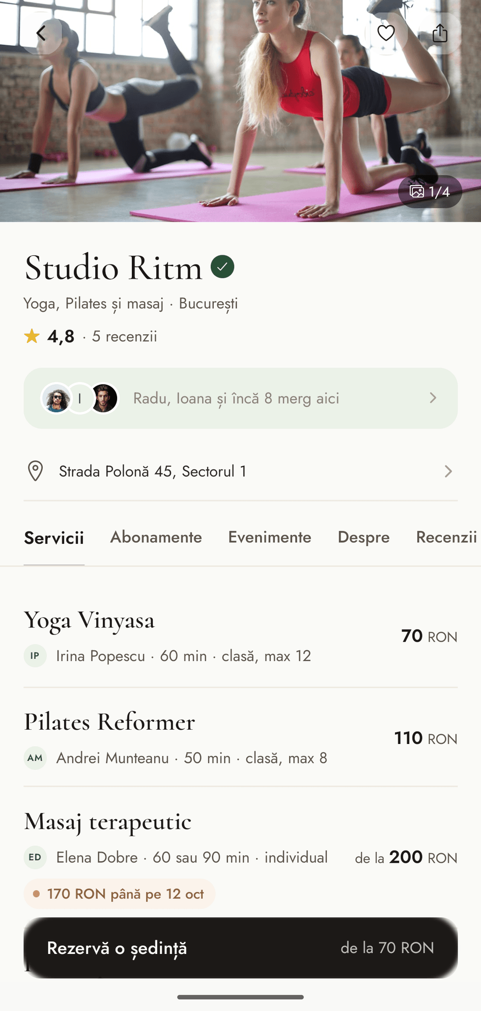 Pagina unui studio în WYRA — servicii, recenzii și prietenii care merg aici