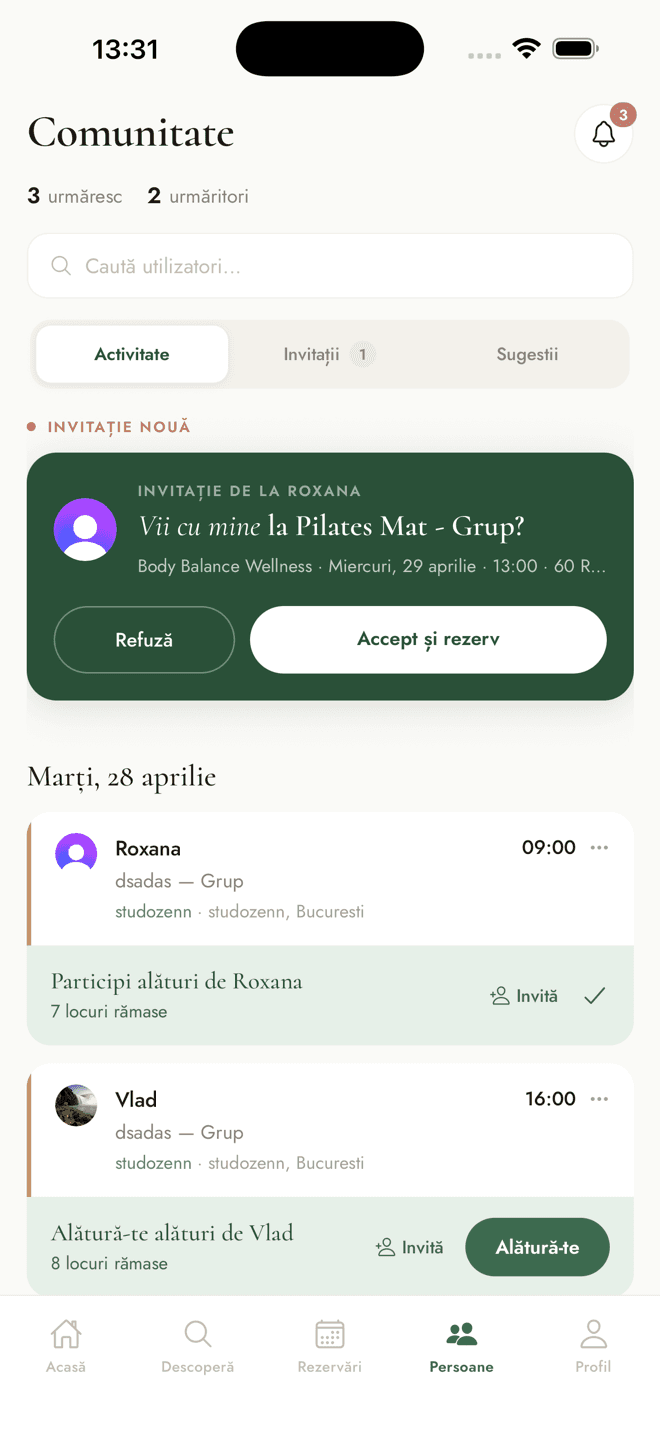 Aplicația WYRA — invită-ți prietenii la clasă și mergeți împreună